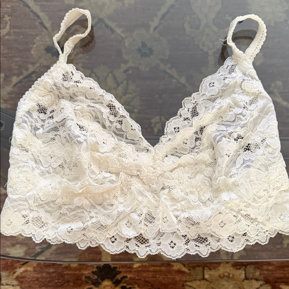 Double zero Elegant Lace Bralette in Cream size M